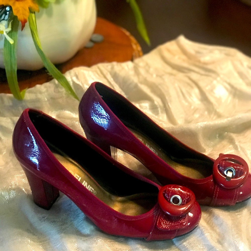 Deep Red Patent Leather Shoes